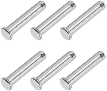 PATIKIL 10x50 mm Pasadores de Horquilla de un Solo Orificio, 6 Piezas de Pasadores de Cabeza Plana de Acero Inoxidable 304 para Sistemas de Bloqueo de Pasador de Enganche, Plateado