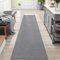DEXI Runner Rug 43.5 x 200 cm, Extra Long Non-Slip Dirt Trapper Mat, Rubber Backed Kitchen Rugs, Thin and Washable Floor Carpet Runners for Hallway Entryway Laundry Besides, Grey