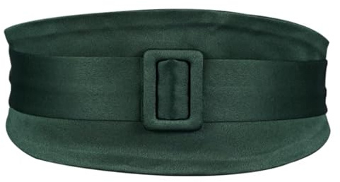 uikios Cinturón de corsé de moda para vestido, cinturón ancho, decorativo, ajustable, de doble capa, cinturón de avispa para suéter, verde, 70