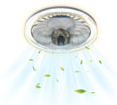 NAIZY 60W Deckenventilator mit Beleuchtung LED Ventilatorlampen mit Fernbedienung Dimmbar Deckenleuchte Morden Leise Ventilator für Wohnzimmer Schlafzimmer