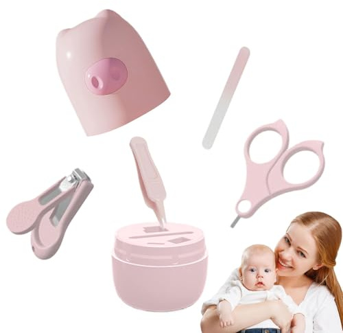 Nagelknipser für Babys, Nagelknipser für Babys, niedlicher Nagelknipser für Babys, Cartoon-Tier, Nagelfeile und Pinzette für Babys, mit Aufbewahrungsbox, Nagelknipser und Schere