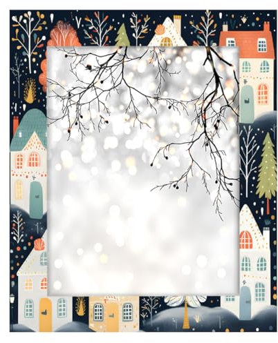 Cornice per foto con illustrazione di capanna sull'albero invernale, 28 x 35,6 cm, cornice per foto da parete, decorazione da tavolo, con gancio per appendere il supporto