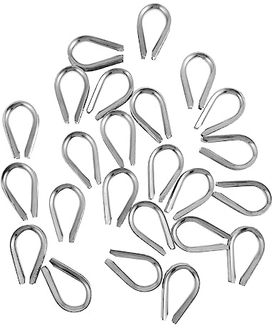 Guardacabos para Cables de Acero Inoxidable 304, 24 Piezas