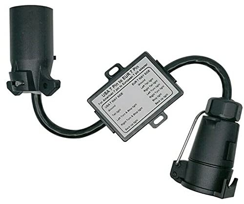 Aboiled USA zu EU AnhäNger Licht Konverter US 7-Wege Flach Steckdose auf EU 7-Pin Rund Stecker