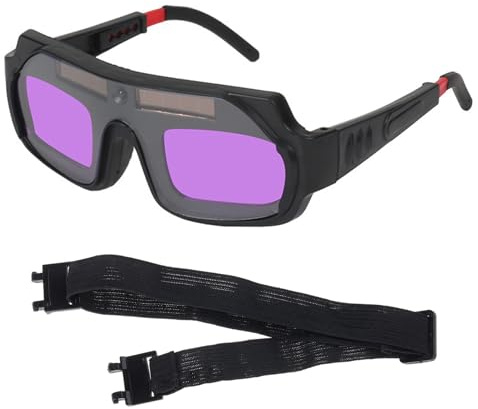 ZEPFJHE Automatisch verdunkelnde Solar-Schweißbrille für Metallbearbeitung, schützend mit Riemen, geeignet für den Innen- und Außenbereich, Augenschutz-Schweißer