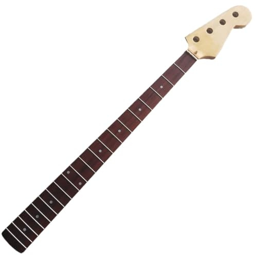 Ahorn-Hals for Jazz-Bassgitarre, Teil 20 Bünde, 86,4 cm, Palisander-Griffbrett-Intarsien, glänzend