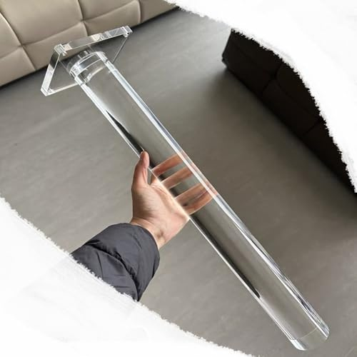 BBERHFNFZK 70cm Transparentes Tischbein 90cm 50cm Hohe Acryl-Schrankfüße 60cm Rundes Couchtisch-Ersatzbein 80cm DIY-Füße Moderne(4 * 80cm)