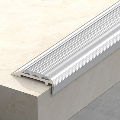 Treppenkantenprofil, Treppenkantenprofil Alu, Rutschfeste Kantenschutz für Möbel in Einkaufszentren und Treppenhäusern(Gray,3 * 1 * 90cm/1 * 0.4 * 35in)