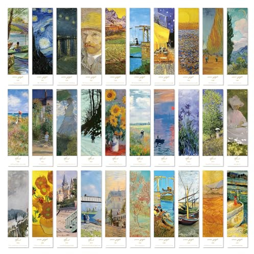 OIUAVYR 30 Pezzi Segnalibri Artistici, Segnalibri Pittura A Olio, Segnalibri Stile Vintage, Segnalibri Carta, Segnalibri Per Libri, Segnalibri Per Studenti, Segnalibri Per Insegnanti
