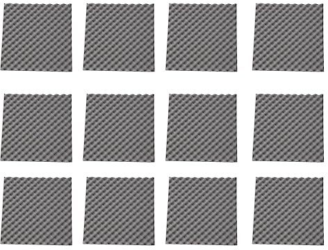 Buhdjfnke 12 Pack Egg Crate Soundproof Foam Panels 1.2inch X 20inch X 20inch Acoustic Foam for Home & Pro Studios Gray