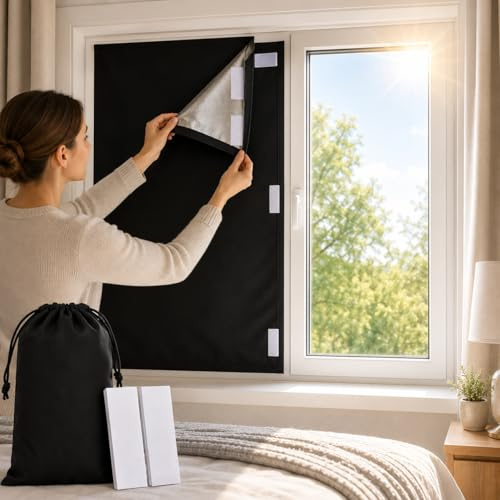 ALTORA Portable Blackout Blind 300 x 145cm | 100% Blackout Window Cover | Cut to Size | No Drill Installation | Reusable Blackout Curtain for Bedroom, Nursery, Travel & Campervan