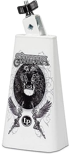 Latin Percussion Cowbell, White with Santana Lion IV Album Graphic Art, 8 (LP205-SNL)