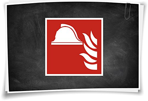 Medianlux Brandschutzzeichen F003 Feuerleiter Aufkleber Hinweis Piktogramm Schild, 7cm - 3 Stück