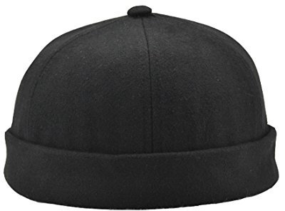 ACVIP Herren Dockercap Baumwolle Mütze Watch Cap Dockermütze Sommermütze(Schwarz)