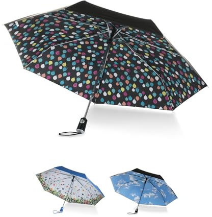 totes Regenschirm mit automatischem Öffnen und Schließen., Regentropfen, Einheitsgröße, Regenschirm unter dem Baldachin, automatisches Öffnen und Schließen