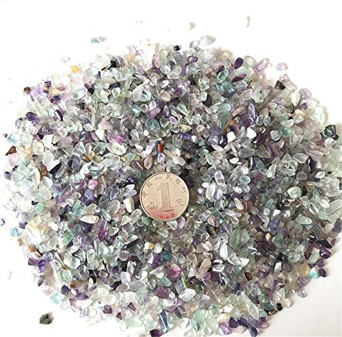 1 lb Natürlicher Fluorit Kristall Crushed Stone Healing Reiki Kristall Unregelmäßige Shaped Stones Schmuckherstellung Dekoration