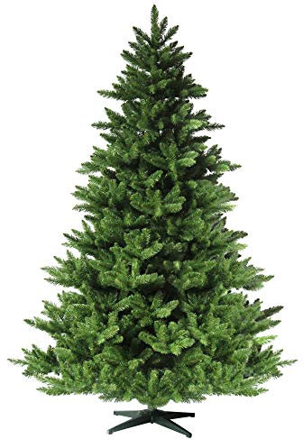 RS Trade HXT 19001 Spessarttanne 100% PVC 240 cm künstlicher Weihnachtsbaum (Ø ca. 156 cm) 2366 Spitzen und Schnellaufbau Klappsystem, schwer entflammbar, unechter Tannenbaum inkl. Christbaum Ständer