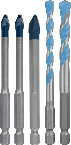 Bosch 5x EXPERT HEX-9 Hard Ceramic and Multi Construction Drill Bit Set | for Hard Ceramic Tiles, Soft Ceramic Tiles, Ø 6-8,00 mm, Professional Accessory Impact Drill/Driver, Drill Drivers