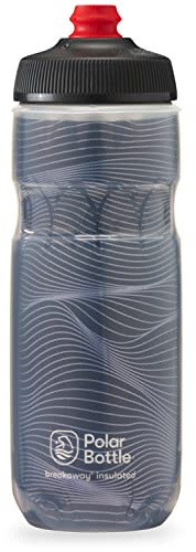 Polar Bottle Breakaway Insulated Water Bottle - BPA Free, Cycling & Sports Squeeze Bottle (Jersey Knit - Charcoal, 20 oz)