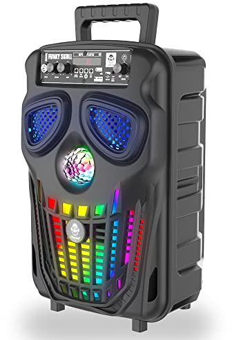 Idance Bluetooth PartyBox Funky Skull FS400 - Enceinte Party Bluetooth Portable avec Effets Lumineux