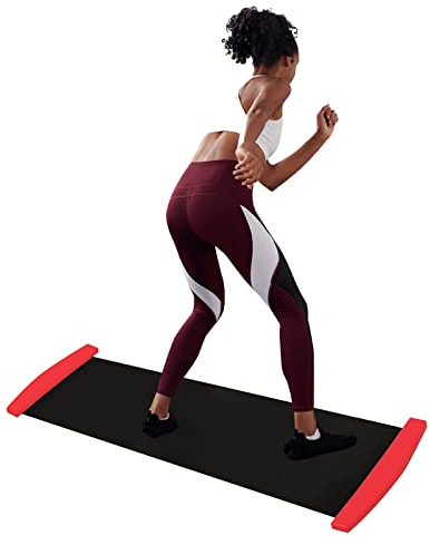 Slide Board Sports Training Slide Board, Hockey Skiing Tennis Training Schwarzes Trainingsboard mit roten Endanschlägen, Low-Impact-Sliding Boards/Slide Pad (Size : 2.3m/91)