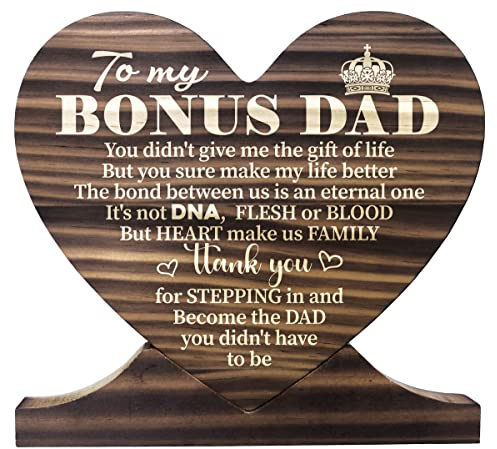To My Bonus Dad Wood Plaque Sign, You Didn’t Give Me The Gift of Life, Gift Wood Plaque Heart, Unique Gift Idea for Bonus Dad, Bonus Dad Plaque, Meaningful Gifts for Bonus Dad, Father's Day, Christmas