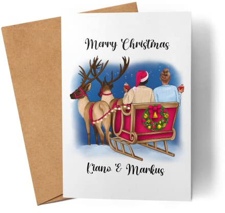 Kiddle-Design Weihnachtskarte Freundinnen Personalisiert Frohe Weihnachten Karte Grußkarte Faltkarte Beste Freundin Geschenkkarte