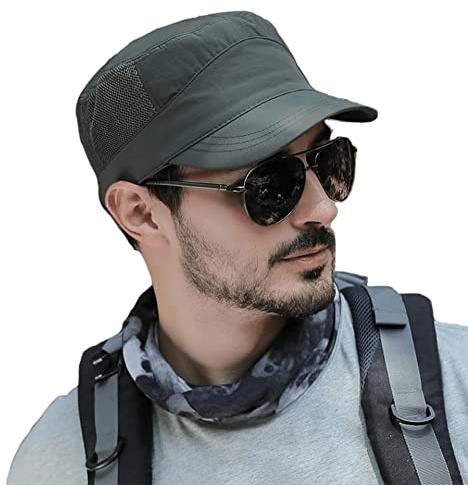 Pyrafox Herren Wasserdicht Army Cap M-XXL Groß Kopf Schildmütze Military Mütze