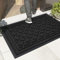 Color G Dirt Trapper Door Mat 43.5 x 75 cm, Heavy Duty Door Mats Outdoor Waterproof, Non Slip Rubber Backing Entrance Rug, Washable Doormat for Indoor and Outside - Black