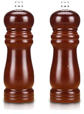 ANVALI Molinillo de Sal, Molinillo de pimentero, Juego de 2 Piezas Molino de Molinillo de Sal y Pimienta, Molinillo de Sal de Molinillo de Pimienta de Madera Profesional, Molinillo de Especias