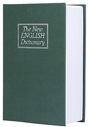 Tissting Book Safe with Combination Lock, 7.1 x 4.6 x 2.2in English Dictionary Book Hidden Storage Box Steel Code Secret Safe Book for Cash Jewelry