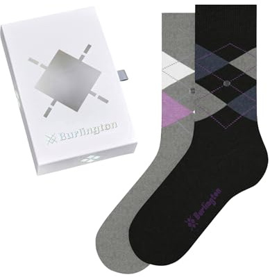 Burlington Basic Gift Box damstrumpor av mjuk kammad bomull, Flerfärgad (svart grå 0500), 36-41 EU