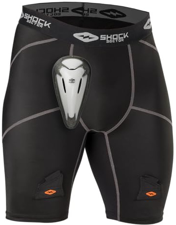 Shock Doctor Hockey Compression Short with BioFlex Cup Included for Adult Men Black