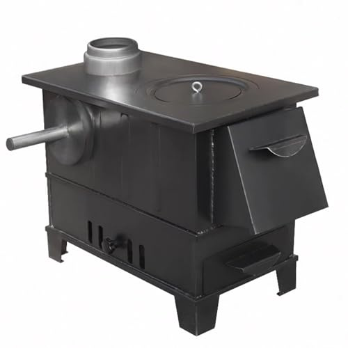 OUTFYT Firewood Stove, Holzofen Indoor, Tragbarer Holzofen, Rauchfreier Holzofen Aus Gusseisen für Den Innenbereich mit Ofen Zum Heizen und Kochen