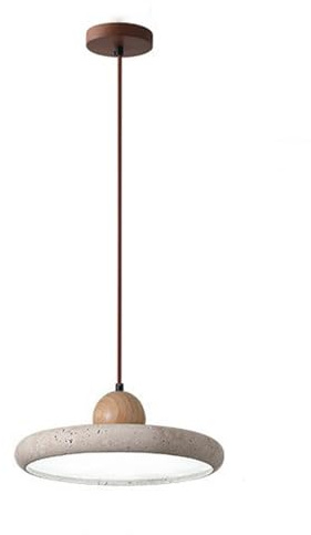 RXPVUXE Wabi Sabi Lampada a Sospensione in Pietra Naturale Rotonda LED Lampada a Sospensione in Pietra di Grotta Gialla Lampadario in Legno Nordico Isola della Cucina, Luci a Sospensione a Soffitto in