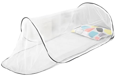 DACONGMING Moskitonetz Bett, Mückenschutzbett, Faltbar, Tragbar, Reisezelt, 80 x 200 x 56 cm (Schwarz)