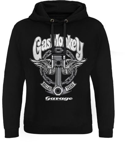 Gas Monkey Garage Offizielles Lizenzprodukt Big Piston Epic Hoodie (Schwarz), Medium