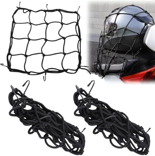 Rete Ragno Moto,Elastico Moto Rete,2 pezzi Rete Ragno Elastica,Moto Portapacchi Elastia,Ragno Moto,per Rete da Bici Rete da Trasporto per Rete da Moto,Per Riporre Caschi,Bagagli e Viaggi