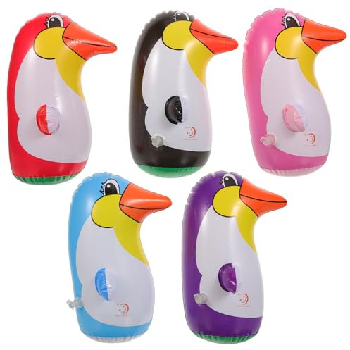 ibasenice 5 Stück Aufblasbarer Stanz-Pinguin-Spielzeugbecher – Poly-Spielzeug-Partyzubehör Für Kinder Zufällige Farbe