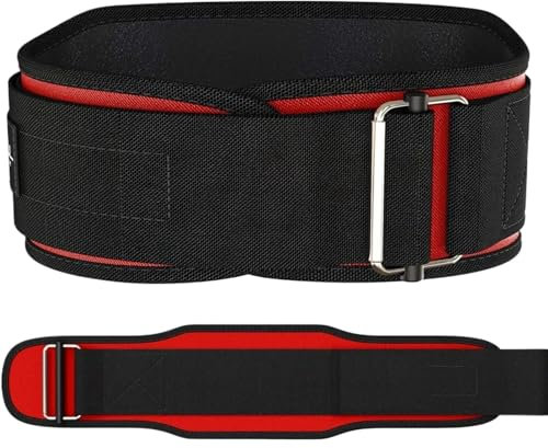 WJLYDM 1 Stück Fitness Gewichthebergürtel for Männer und Frauen Gym Stützgürtel for Gewichtheben Powerlifting Krafttraining Squat Kreuzheben(Red,L)