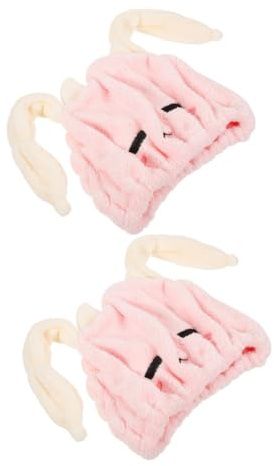 Healvian 2 Stück-pack Mikrofaser Turban Handtuch für Kinder Saugfähig und Schnell Trocknend Weich und Bequem für Nasses Haar