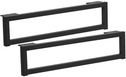 woplus 2 Stück Rechteckige Möbelfüße | Möbelbein, Schrankfuß & Sofafuß – Schwarz Matt, H: 120 mm, B: 500 mm [12 x 50cm ]