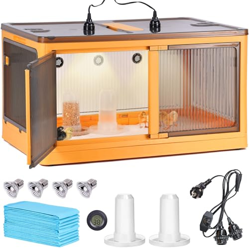 MOGOULUA Inkubator für Küken 142L Brutkasten Faltbare Brutbox für Geflügel Küken Aufzucht Box für Enten Geflügel Reptilien und Kleintiere