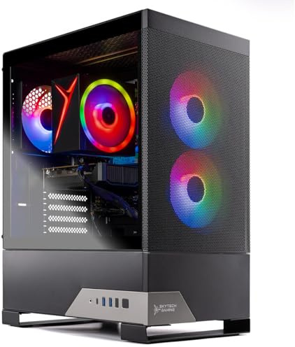 Skytech Gaming Nebula 2 Gaming PC, AMD Ryzen 5 5500 3.6GHz, NVIDIA RTX 5060, 1TB NVMe SSD, 16GB DDR4 RAM 3200, 650W Gold PSU, Wi-Fi, Win 11, Gaming Desktop