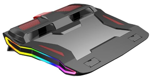 Osmond Disipador de para Portátil Gaming con Base RGB, Luz Colorida y Ventilador de Alta Potencia. Radiador de Refrigeración.