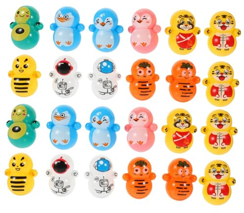 FIXOSHEE 60 Stück Teiliges Mini Bunte Kleine Wackelfiguren aus Kunststoff Niedliche Tier-Designs Praktisches Desktop Deko als Kindergeburtstag Mitgebsel und