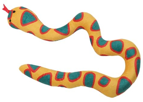 Fabater Jouet Interactif Serpent Herbe-aux-Chats pour Chaton, Jouet à Mâcher Flexible et Durable pour Brûler de L'énergie et Réduire l'anxiété à L'intérieur (Orange)