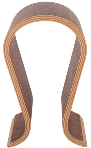 VERDANVERSE Wooden Headphone Stand Walnut U-shaped Headset Rack Desktop Earphone Holder for Office Gaming Desk Display