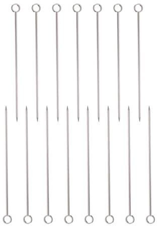 QUARKZMAN 15 Piezas De Palillos De Acero Inoxidable 4.25 Pulgadas Palillos De Metal para Fruta Reutilizables Palillos Largos para Martini Pinchos para Bebidas De Fiesta Plateado