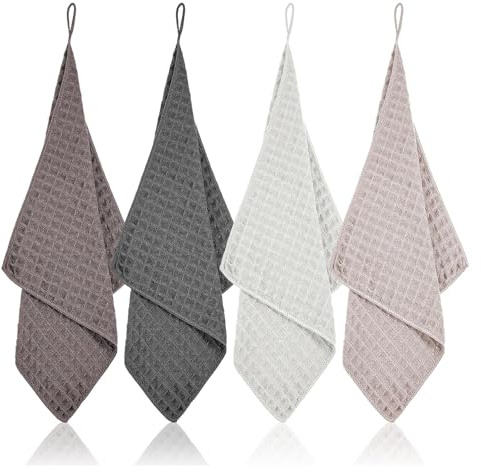 QGH 4 Pcs Microfiber Cleaning Cloths, 30 x 30 cm Barista Towel Set | Reusable Small Hand Towels for Espresso Machines, Kitchen Cleaning and Dish Drying, With Absorbent and Quick-Drying Fabric